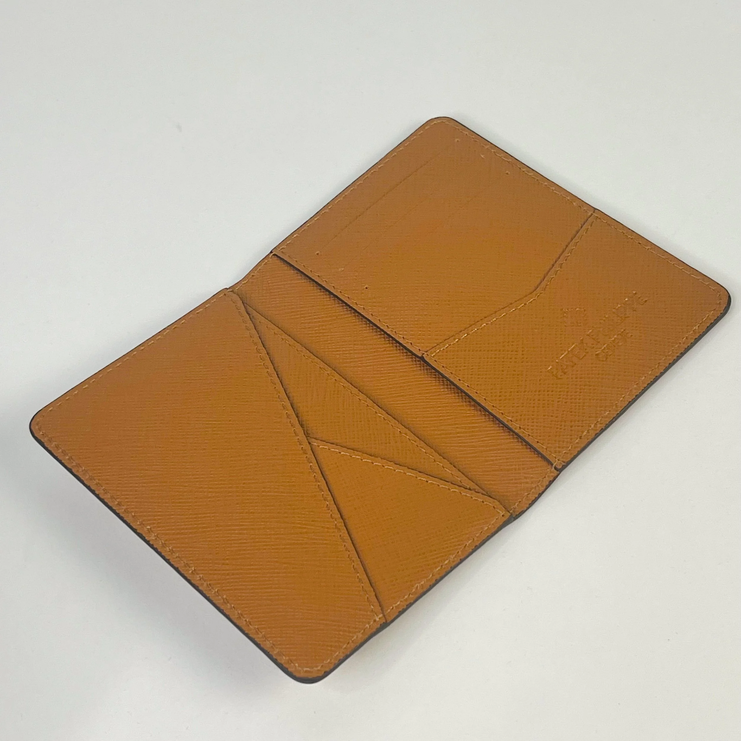 Patek Philippe Cognac Brown Leather Card Holder Calatrava Cross